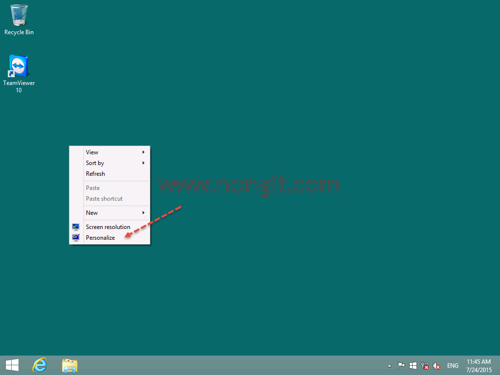 วิธีการนำ Icon My Computer ให้แสดงที่หน้า Desktop Windows 8/8.1 - Nongit.Com
