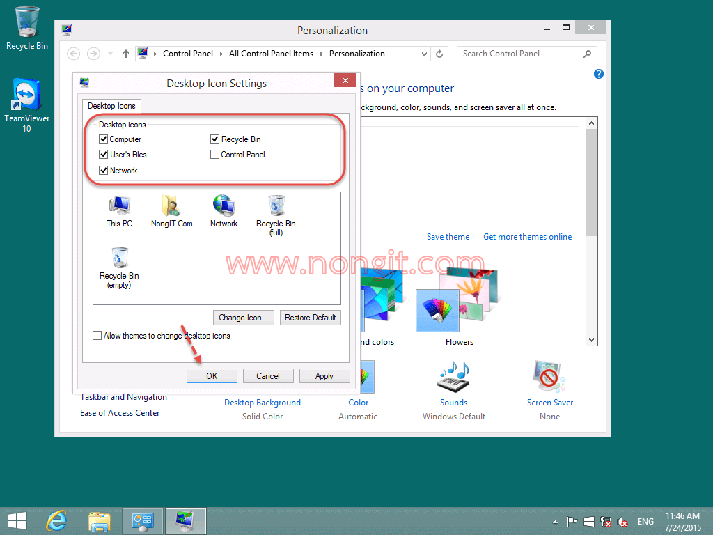 desktop icons windows 8