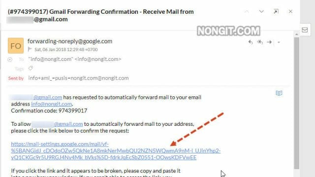 Gmail Forwarding Confirmation