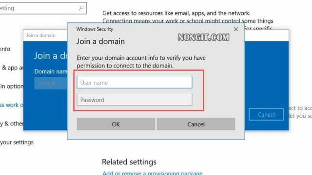 รูปตัวอย่างที่ห้า วิธีการ Join Domain Windows 10