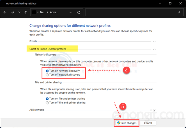 Turn on network discovery windows 11