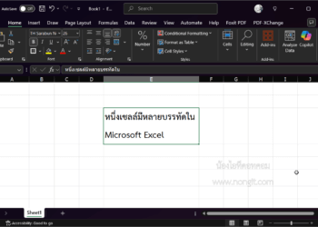 วิธีการเพิ่มบรรทัดในเซลเดียวกัน One cell for much lines