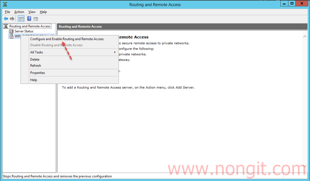 Vpn Configuration Using Windows Server 2012 R2 And Client การติดตั้ง VPN Server บน Windows Server 2012 R2 - NONGIT.COM