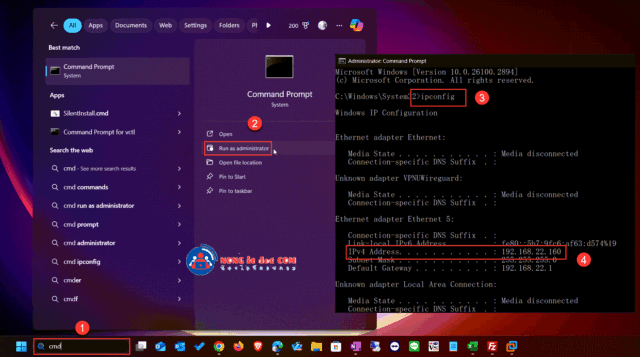 วิธีดูไอพีใน Windows 11 ผ่าน Command Prompt