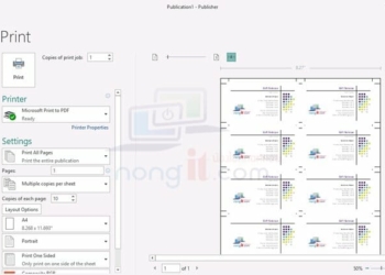 ปริ้นนามบัตร publisher