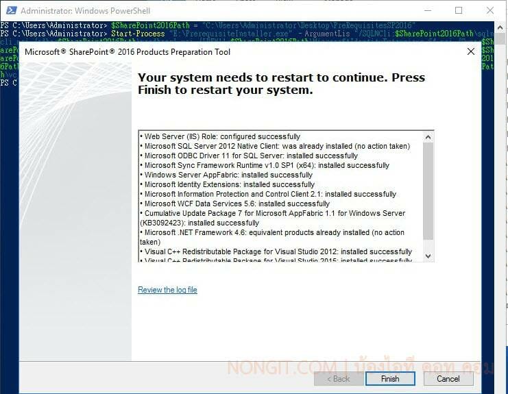 วิธีติดตั้ง Prerequisites ของ SharePoint 2016 แบบ offline - NONGIT.COM