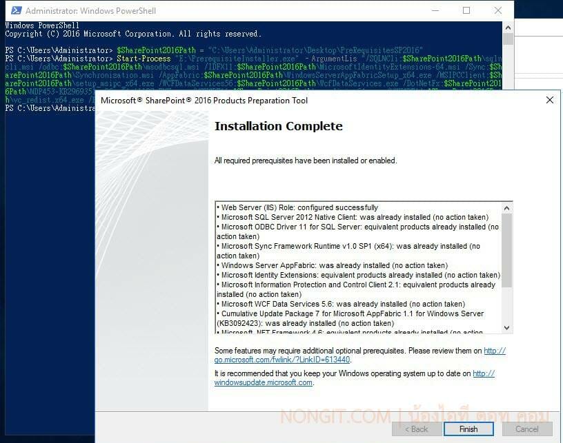 วิธีติดตั้ง Prerequisites ของ SharePoint 2016 แบบ offline - NONGIT.COM