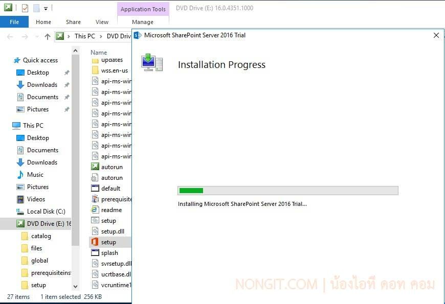รีวิวการติดตั้ง SharePoint Server 2016 บน Windows Server 2016 - NONGIT.COM