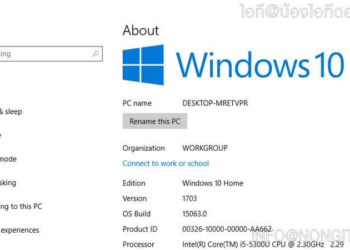 รูปตัวอย่าง วิธีย้อนกลับ Windows 10 v1703