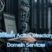 ผู้ดูแลระบบ หรือ System Admin กำลังติดตั้งระบบ Active Directory ผ่าน Laptop โดยมีฉากหลังเป็นตู้เซิร์ฟเวอร์