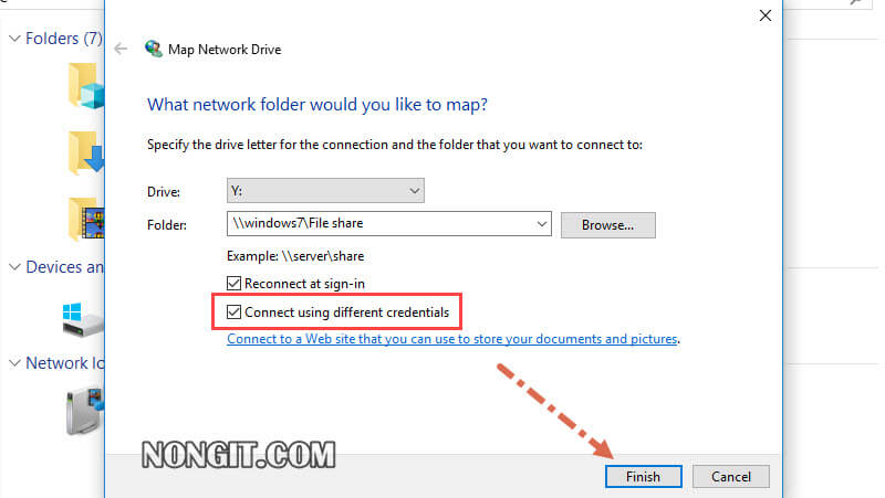 วิธีการ Map Network Drive ใน Windows 11/10/8.1/7 - NONGIT.COM