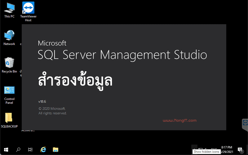 สำรองข้อมูล sql server