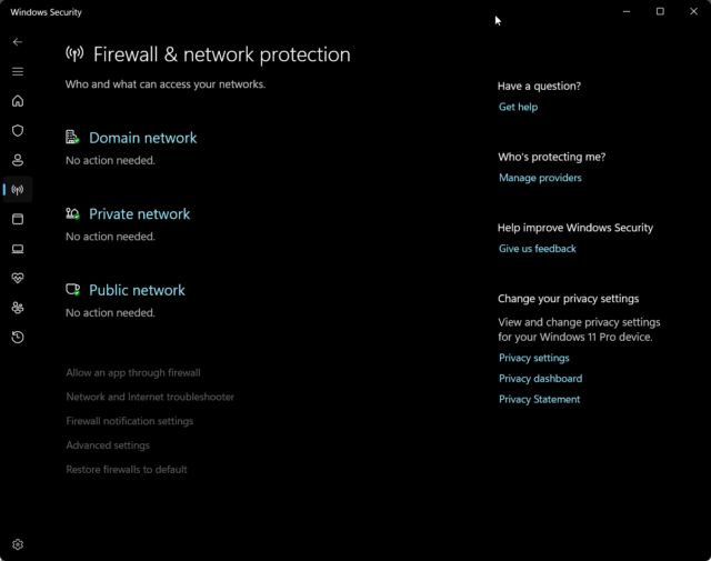 วิธีใช้ไฟร์วอลล์ Windows 11